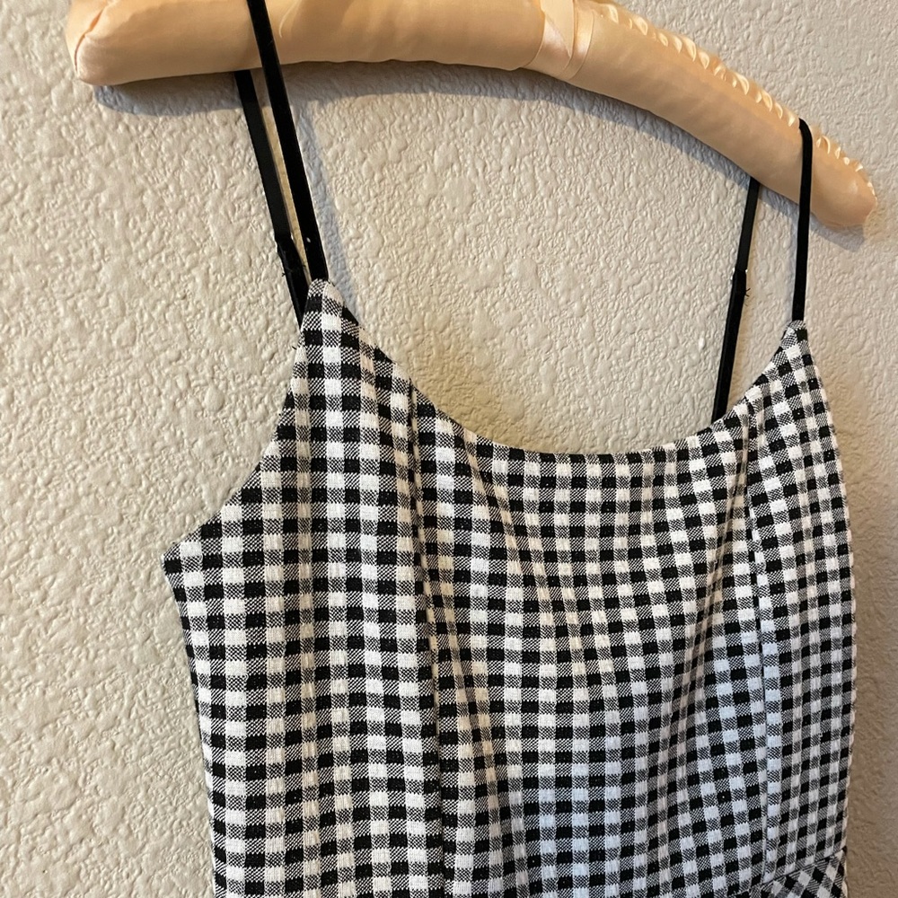 Forever 21 Gingham Skater Dress with Velvet Straps
